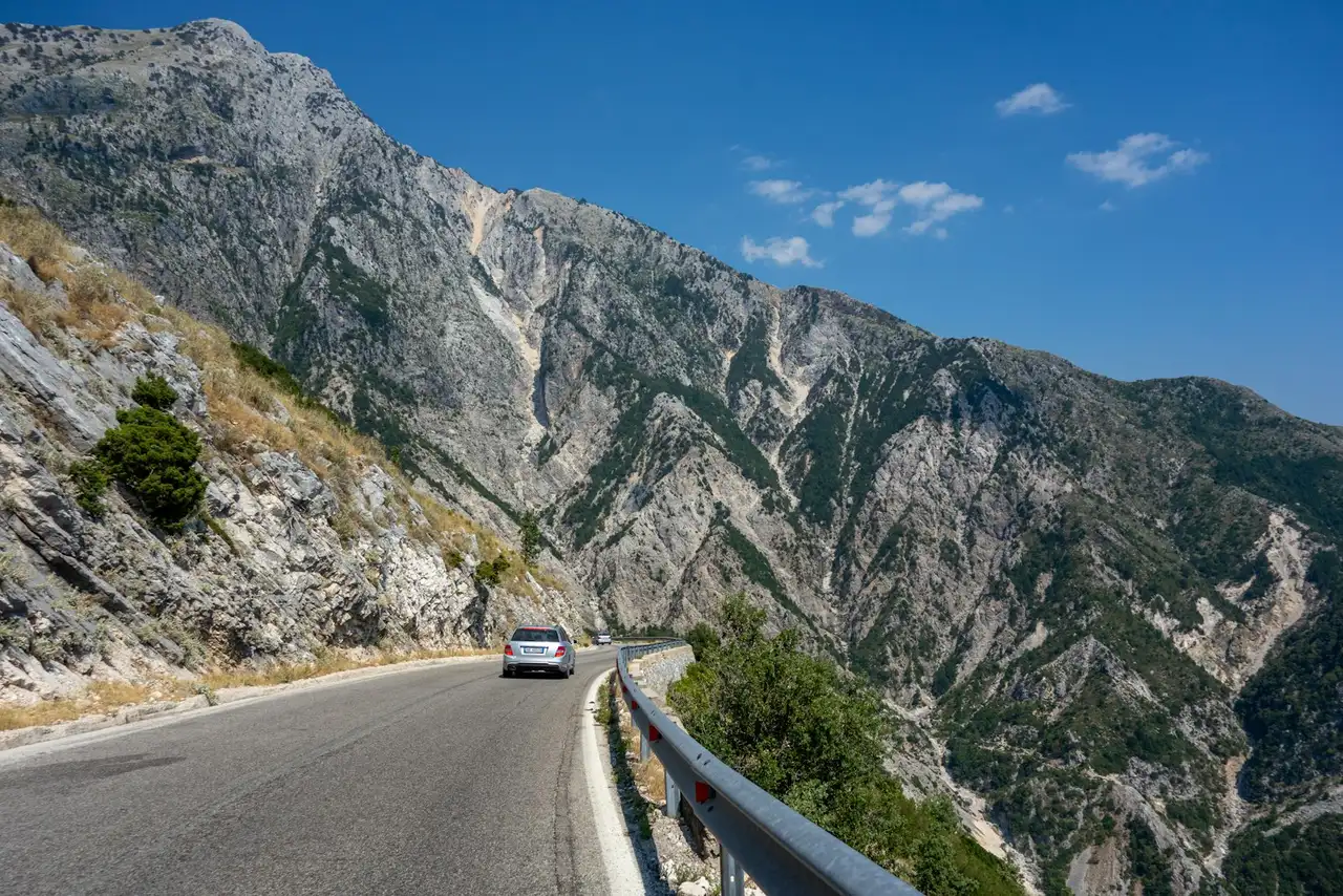 A mountain road winding through the Llogara pass